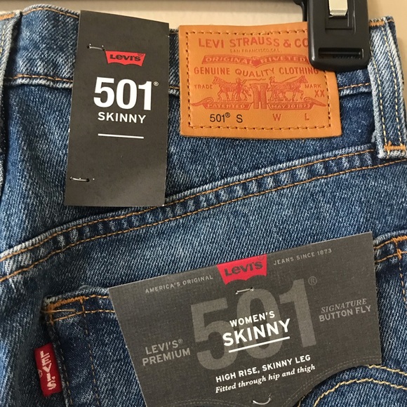 Levi’s 501 we the people skinny jeans - Picture 4 of 6